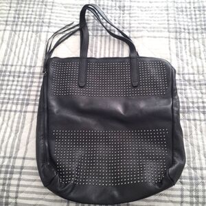 NEW Black KELSI DAGGER Studded Tyler Tote Pebbled Geniune Leather (w/dust bag)